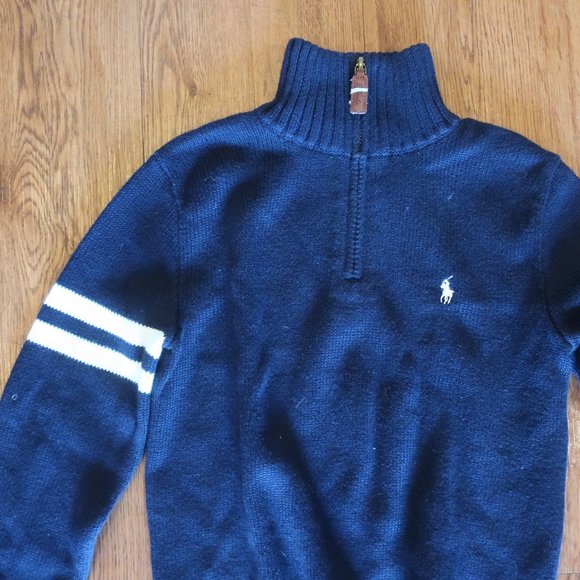 POLO RALPH LAUREN BLUE LABEL 1/4 ZIP SWEATER 7 * - Picture 4 of 9
